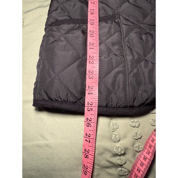 St Johns Bay black quilted flannel lined button down jacket womens small barn - Picture 7 of 7